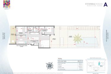 Rzut - Mieszkanie na sprzedaż 3 pokoje o powierzchni 229,27 m² - numer PB-BL2-A w Miami Towers