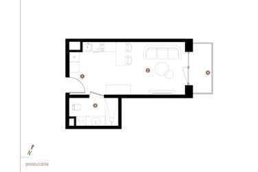 Rzut - Mieszkanie na sprzedaż 1 pokój o powierzchni 27,12 m² - numer A2.5.10 w Apartamenty Grundmanna