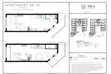Rzut - Mieszkanie na sprzedaż 2 pokoje o powierzchni 93,69 m² - numer 26 w Miła Resort
