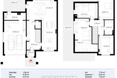 Rzut - Dom na sprzedaż 5 pokoi o powierzchni 218,25 m² - numer A5 w Brizo Park