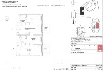 Rzut - Mieszkanie na sprzedaż 4 pokoje o powierzchni 66,01 m² - numer 20 w RZ21