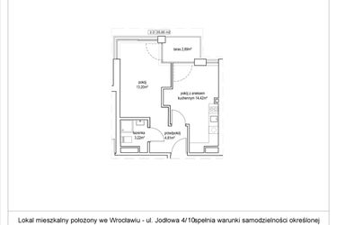 Rzut - Mieszkanie na sprzedaż 2 pokoje o powierzchni 35,65 m² - numer 4/10. w Apartamenty Nowy Targ