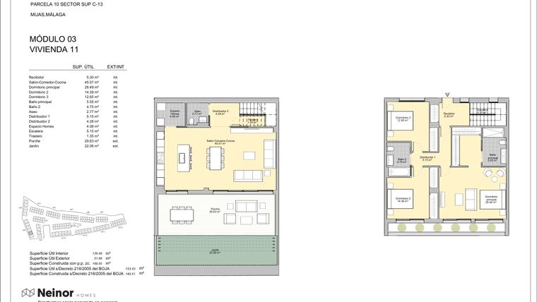 Rzut - Mieszkanie na sprzedaż 3 pokoje o powierzchni 139 m² - numer 3.11 w Evergreen Homes - Mijas