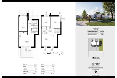 Rzut - Dom na sprzedaż 4 pokoje o powierzchni 119,11 m² - numer I.F2.D.54 w Port Drzewny