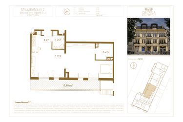 Rzut - Mieszkanie na sprzedaż 2 pokoje o powierzchni 78,13 m² - numer 2 w Centrala