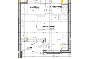 Rzut - Mieszkanie na sprzedaż 1 pokój o powierzchni 28,02 m² - numer A50 w Nowe Centrum Południowe etap IV