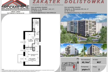Rzut - Mieszkanie na sprzedaż 2 pokoje o powierzchni 40,14 m² - numer M37 w Zakątek Dolistówka - etap A