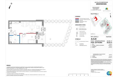 Rzut - Mieszkanie na sprzedaż 2 pokoje o powierzchni 40,04 m² - numer A.0.24 w My Forest
