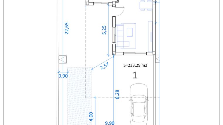 Rzut - Dom na sprzedaż 3 pokoje o powierzchni 111,14 m² - numer 1 w Willa w Mil Palmeras - 34534213
