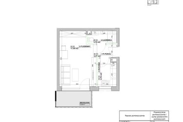 Rzut - Mieszkanie na sprzedaż 1 pokój o powierzchni 27,71 m² - numer A.50 w Laurowy Zakątek
