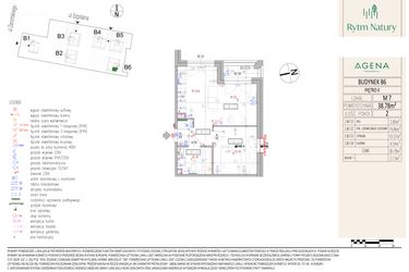 Rzut - Mieszkanie na sprzedaż 2 pokoje o powierzchni 38,78 m² - numer B6M7 w Rytm Natury