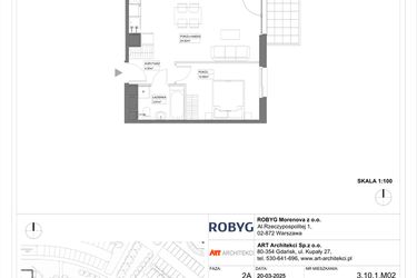 Rzut - Mieszkanie na sprzedaż 1 pokój o powierzchni 29,17 m² - numer 3.10.1M02 w Szumilas etap III