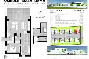 Rzut - Mieszkanie na sprzedaż 4 pokoje o powierzchni 83,18 m² - numer B.15 w Osiedle "Biała Dama"