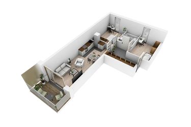 Rzut - Mieszkanie na sprzedaż 3 pokoje o powierzchni 58,84 m² - numer N4.38 w Osiedle Narcyzowe