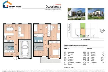 Rzut - Dom na sprzedaż 4 pokoje o powierzchni 119,77 m² - numer 2 w Osiedle Nowa Dworkowa