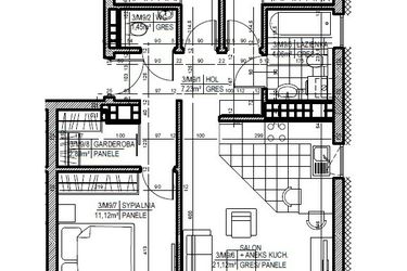 Rzut - Mieszkanie na sprzedaż 4 pokoje o powierzchni 65,12 m² - numer 9 w Staroniwskie Sady etap II