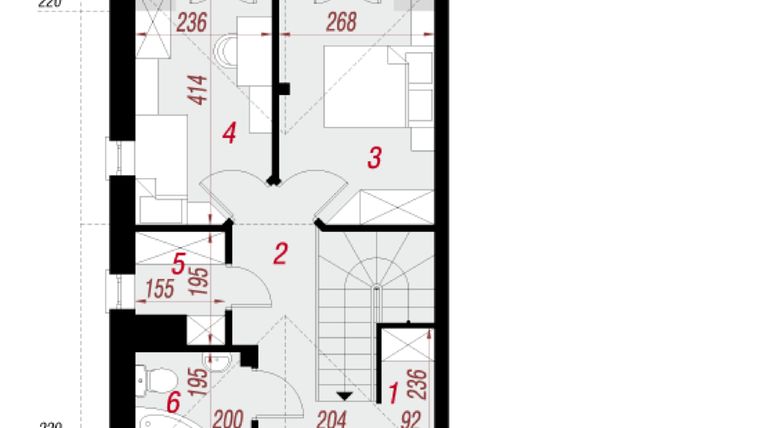 Rzut - Mieszkanie na sprzedaż 4 pokoje o powierzchni 115,29 m² - numer FG w Domy w ogrodzie Wólczyńska 300