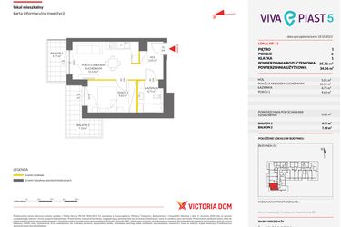 Rzut - Mieszkanie na sprzedaż 2 pokoje o powierzchni 35,63 m² - numer A.11 w Viva Piast 5