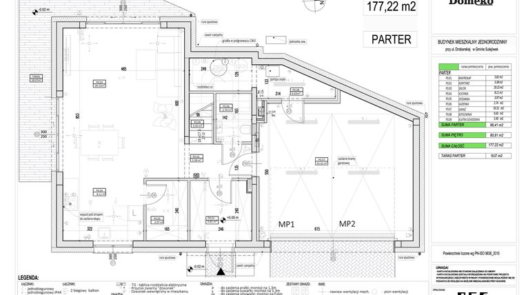 Rzut - Dom na sprzedaż 6 pokoi o powierzchni 176,22 m² - numer 24F w Osiedle Drobiarska
