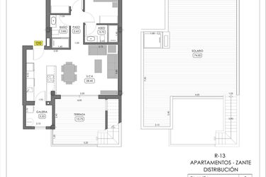 Rzut - Dom na sprzedaż 2 pokoje o powierzchni 73,15 m² - numer 1-2 w Domy w zamku Montemar - 44815514
