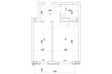 Rzut - Mieszkanie na sprzedaż 2 pokoje o powierzchni 40,55 m² - numer 6A.79 w Mierzeja Wiślana etap IV