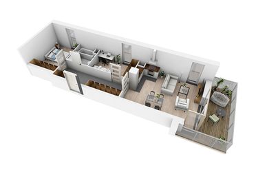 Rzut - Mieszkanie na sprzedaż 3 pokoje o powierzchni 54,74 m² - numer N6.26 w Osiedle Narcyzowe