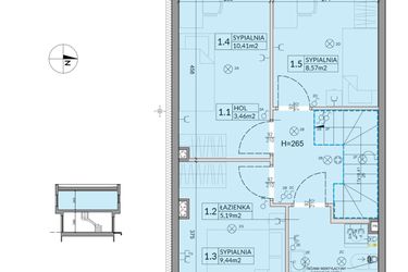 Rzut - Dom na sprzedaż 4 pokoje o powierzchni 74,16 m² - numer 5 w Boska Ksawerowska 2