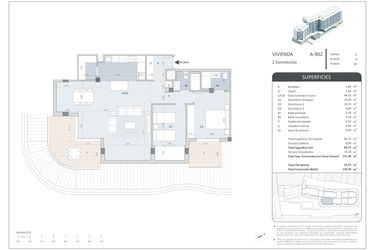Rzut - Mieszkanie na sprzedaż 2 pokoje o powierzchni 139 m² - numer A-902 w NovaMarina