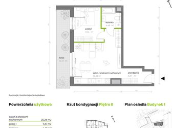 Rzut - Mieszkanie na sprzedaż 2 pokoje o powierzchni 46,54 m² - numer 1.0.M10 w Morska Vita