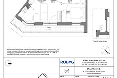 Rzut - Mieszkanie na sprzedaż 2 pokoje o powierzchni 31,95 m² - numer B.5M04 w Leszczyńskich 2