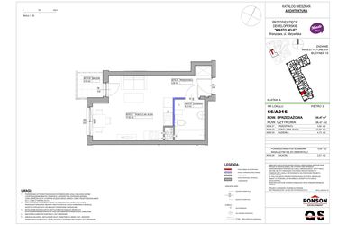 Rzut - Mieszkanie na sprzedaż 1 pokój o powierzchni 26,47 m² - numer 15_A016 w Miasto Moje 8