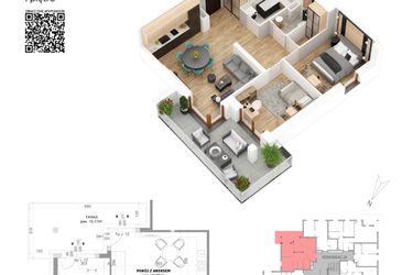 Rzut - Mieszkanie na sprzedaż 3 pokoje o powierzchni 59,41 m² - numer 11 w Villa Park - Etap IV