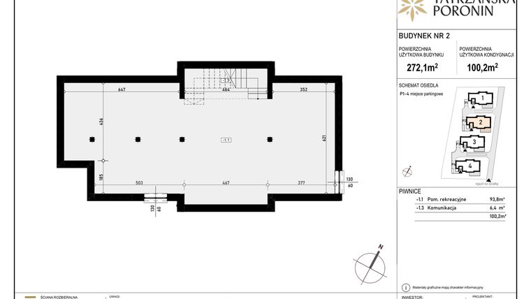 Rzut - Dom na sprzedaż 5 pokoi o powierzchni 272,1 m² - numer 2 w Poronin Tatrzańska