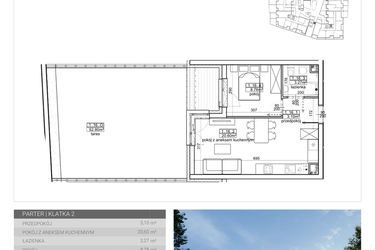 Rzut - Mieszkanie na sprzedaż 2 pokoje o powierzchni 35,75 m² - numer 42 w Wave etap II