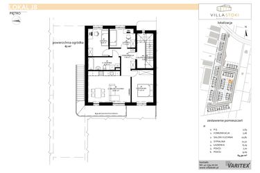 Rzut - Mieszkanie na sprzedaż 4 pokoje o powierzchni 64,9 m² - numer J8 w Villa Stoki (mieszkania)