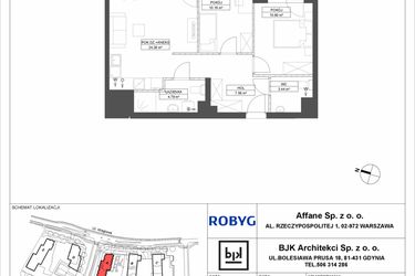Rzut - Mieszkanie na sprzedaż 3 pokoje o powierzchni 61,01 m² - numer A.2M15 w WENDY