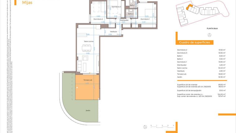 Rzut - Mieszkanie na sprzedaż 3 pokoje o powierzchni 106,43 m² - numer P3-0E w Vitta Marina