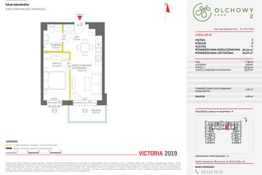 Rzut - Mieszkanie na sprzedaż 2 pokoje o powierzchni 35,26 m² - numer B.48 w Olchowy Park II