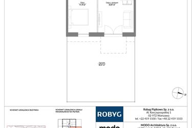 Rzut - Mieszkanie na sprzedaż 2 pokoje o powierzchni 43,02 m² - numer E.0M19 w Początek Piątkowo bud. E