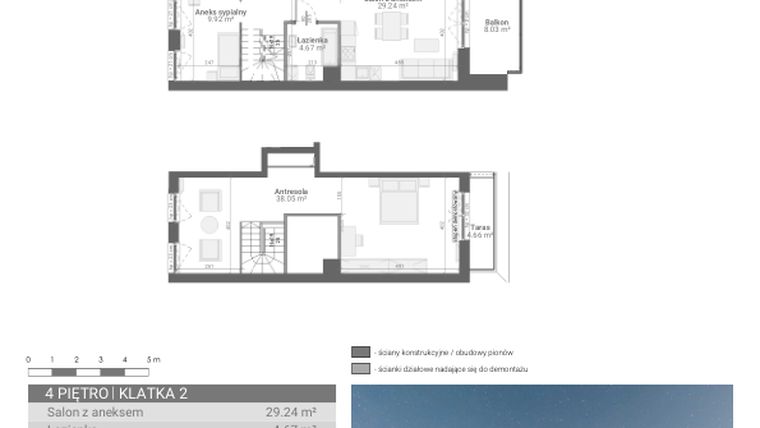 Rzut - Mieszkanie na sprzedaż 3 pokoje o powierzchni 81,88 m² - numer M44 w Ultra Marina etap II