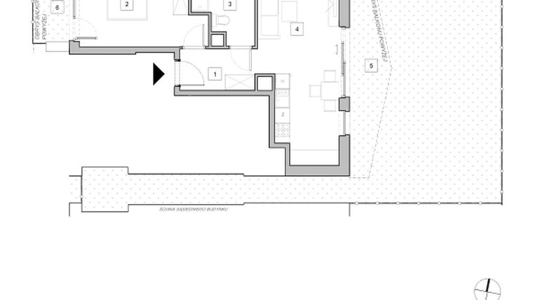 Rzut - Mieszkanie na sprzedaż 2 pokoje o powierzchni 46,81 m² - numer D2_1 w ATAL Zawiślańska