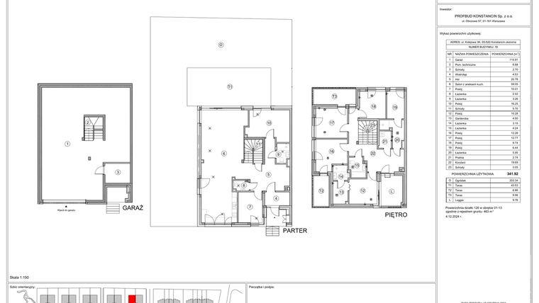 Rzut - Dom na sprzedaż 6 pokoi o powierzchni 341,92 m² - numer 18 w Gaia Park