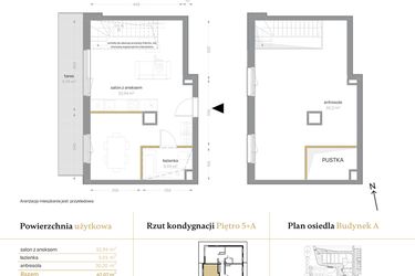 Rzut - Mieszkanie na sprzedaż 1 pokój o powierzchni 67,07 m² - numer A/59 w Królowej Jadwigi