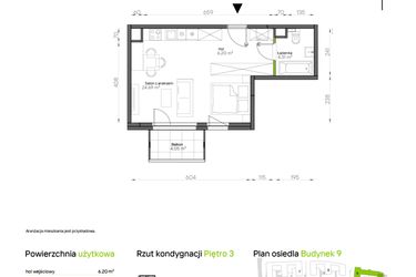 Rzut - Mieszkanie na sprzedaż 1 pokój o powierzchni 35,2 m² - numer 076/9 w Aleje Praskie