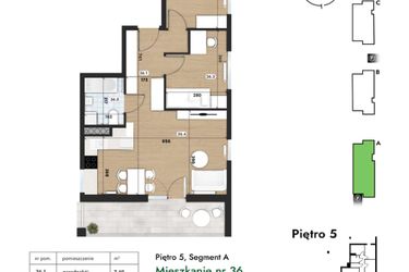 Rzut - Mieszkanie na sprzedaż 3 pokoje o powierzchni 59,27 m² - numer 36 w Słomczyńskiego Widoki