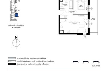 Rzut - Mieszkanie na sprzedaż 2 pokoje o powierzchni 33,64 m² - numer 16 w Kwarcowe Wzgórze - bud. 2