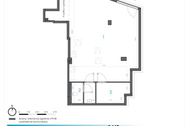 Rzut - Lokal użytkowy na sprzedaż 2 pokoje o powierzchni 82,65 m² - numer 1.U2 w Incepti Gaj 2