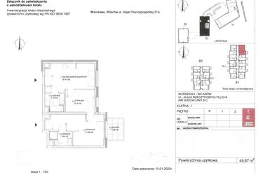 Rzut - Mieszkanie na sprzedaż 2 pokoje o powierzchni 49,67 m² - numer 19 w RZ21