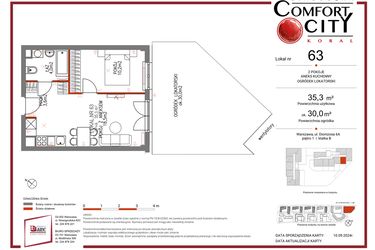 Rzut - Mieszkanie na sprzedaż 2 pokoje o powierzchni 35 m² - numer 63 w Comfort City Koral