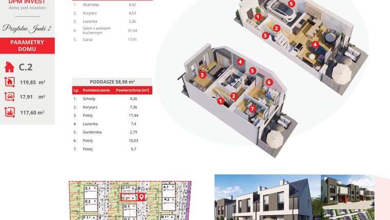 Rzut - Dom na sprzedaż 4 pokoje o powierzchni 119,8 m² - numer C.2 w Osiedle Przytulne Janki II etap 2